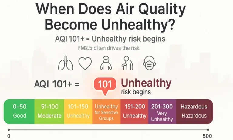 When does air quality become unhealthy?